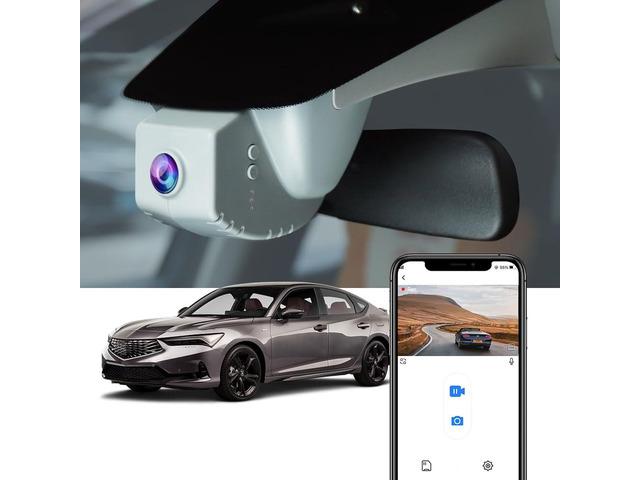 4K Dash Cam Compatible with Acura Integra 2023-2026 & Type S (Black Cover), Integrated OEM Look, 2160P UHD Video, Built-in WiFi & APP, Loop...