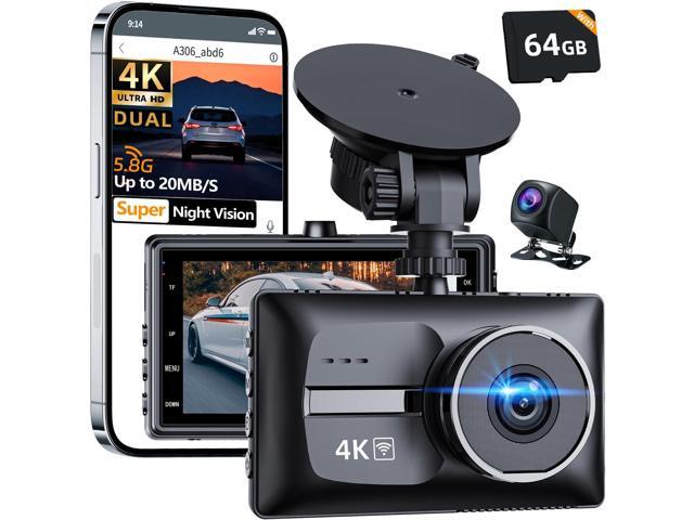 X18 4K Dash Cam Front and Rear, 4K+1080P Dual STARVIS 2 Dash Camera for Cars, Free 64GB Card (256GB Max), 5.8GHz WiFi Up to 20MB/s, WDR Night...
