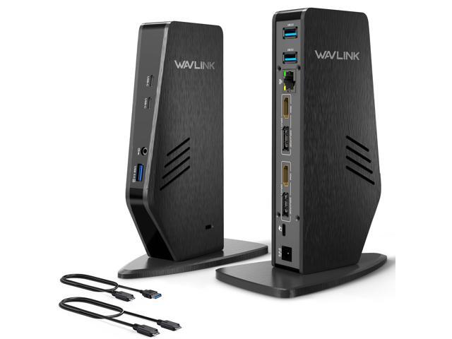 Universal Laptop Docking Station - Dual Monitor Support for Windows and Mac, 5K/Dual 4K@60Hz (2 HDMI, 2 DP, 3 USB, 2 USB-C, Ethernet, Audio & Mic)
