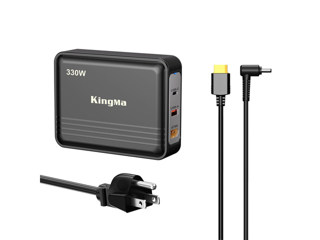 330W GaN Gaming Laptop Charger 20V 16.5A for ASUS, XT60 & 5.5×2.5mm Power Port, PD 3.0 Fast Charging, 3-Port Portable Travel Adapter Replacement...