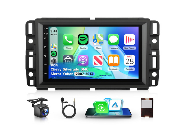 Android Car Stereo for Chevy Silverado GMC Sierra Yukon 2007-2013 with Wireless CarPlay Android Auto, 2G+64G 7 Inch Touchscreen Car Radio GPS...
