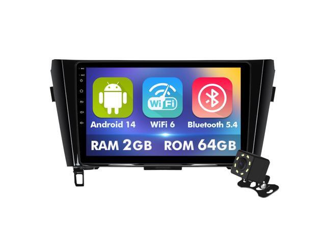 4Core+64G 10.1 Inch IPS Touchscreen Android 14 Car Stereo for Nissan Rogue X-Trail Qashqai 2014-2018 with Wireless CarPlay & Android Auto Car.