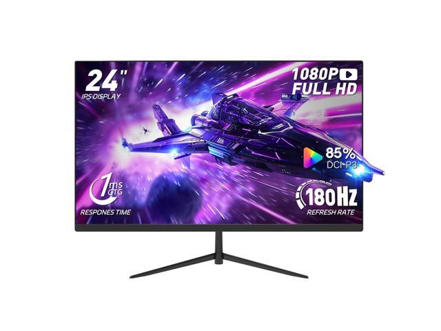 24 Inch FHD IPS Gaming Monitor, 180Hz, 1ms, HDMI VGA Ports VESA Compatible, Tilt Adjustable, Borderless Design, Multi-Screen Capability, AMD...
