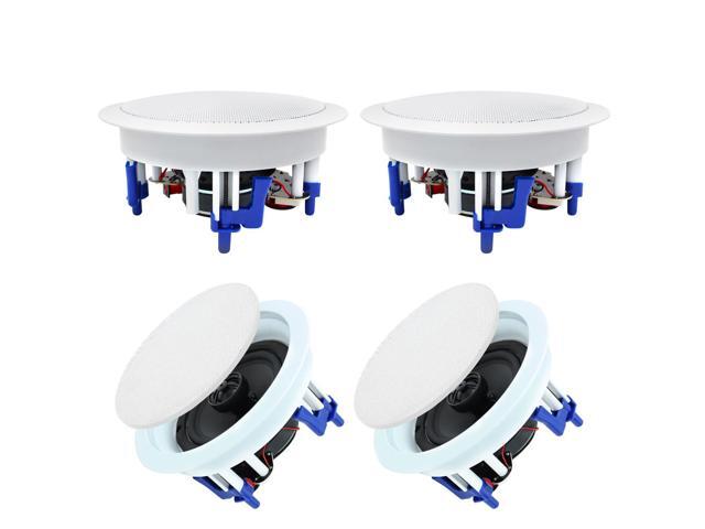 5.25 Flush Mount Bluetooth Ceiling Speaker System Max Power 600 Watts Great for Humid Indoor Outdoor, Kitchen,Bedroom,Home Theater,Covered.