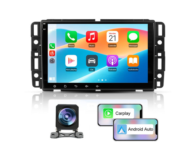 8' Car Radio Stereo for Chevy Silverado GMC Sierra Yukon Buick 2007-2013 with Wireless CarPlay & Android Auto 4Core 64GB