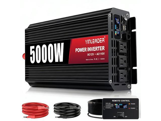 4000 Watt Power Inverter 12V to 110V/120V Converter Peak Power 8000W with 3 AC Outlets,1 USB Port, Remote Controller & LCD Screen DC to AC Inverter...