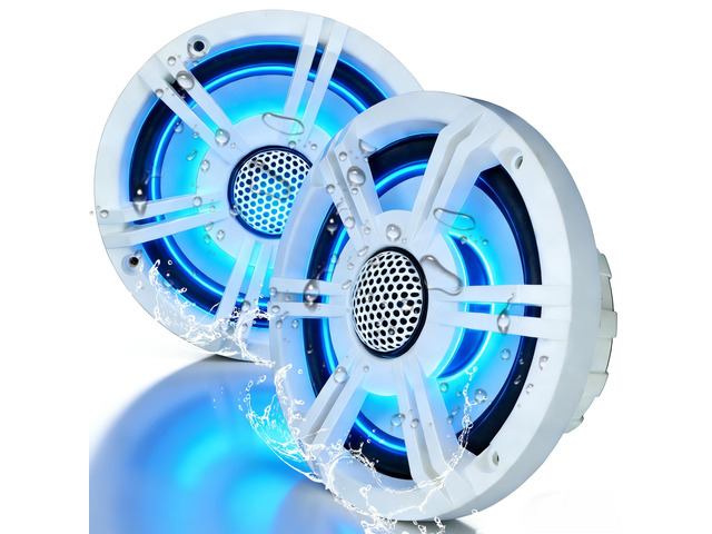 6.5' 800W Marine Speakers, IP-X6 Waterproof Boat Stereo Speakers with LED Lights, 2-Way Coaxial Audio, Y35 Woofer, UV & Salt Spray Resistant (Pair,...