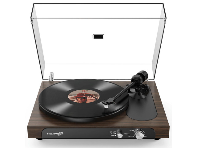 Record Player Turntable Wireless in & Output, High Fidelity Vinyl Player with Adjustable Counterweight & Anti-Skip, Built-in Phono Preamp,...