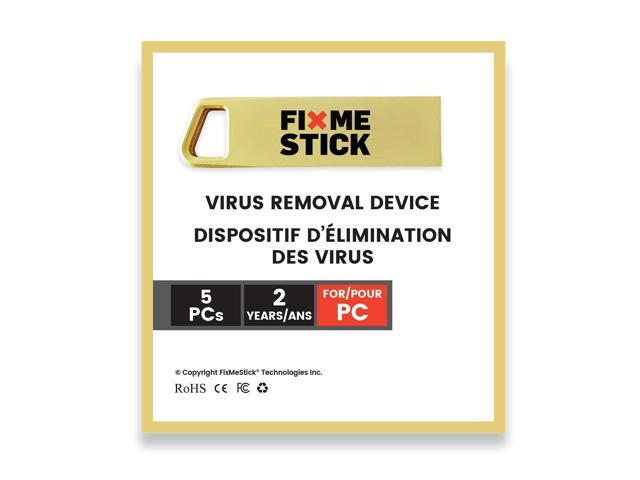 Gold Computer Virus Removal Stick for Windows PCs - Unlimited Use on Up to 5 Laptops or Desktops for 2 Years - Works with Your Antivirus