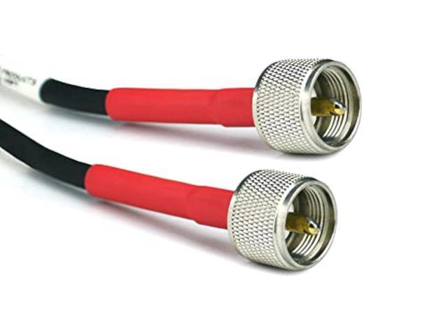 ECP Cable Experts RG-8X Coax Cable - 100 FT PL259 M/M Connectors - Heavy Duty Indoor/Outdoor Weatherproof Jumper Cables - CB, Ham Radio, Short Wave...