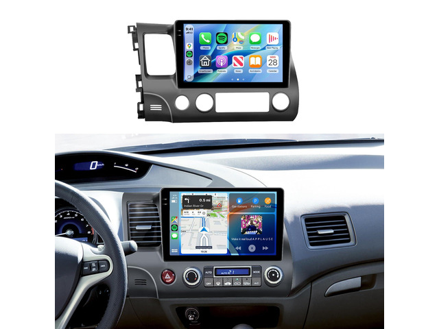 4G+64G Car Radio for Honda Civic 2006-2011 Stereo, 10.1 inch HD in-Cell Touch Screen/5Ghz WiF/Android 15/Wireless CarPlay/Android...