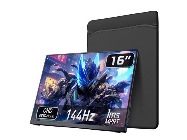 Portable 2K 144Hz Monitor, 16' 2560x1600 QHD Gaming HDR FreeSync, Ultra Slim Travel Screen w/Kickstand & Speaker for Laptop Switch Xbox PS5/4