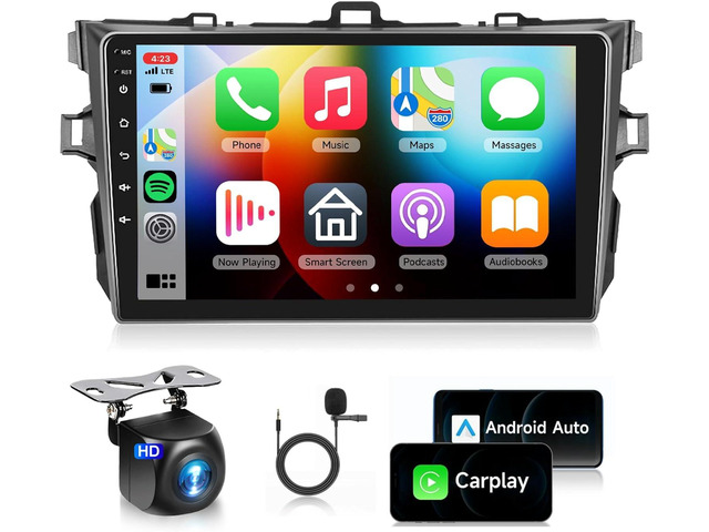 Car Radio for Toyota Corolla 2009-2013 Car Stereo with Wireless Carplay Android Auto,9inch 1080P Touch Screen Built-in DSP 5g WiFi EQ 5.0 Bluetooth...