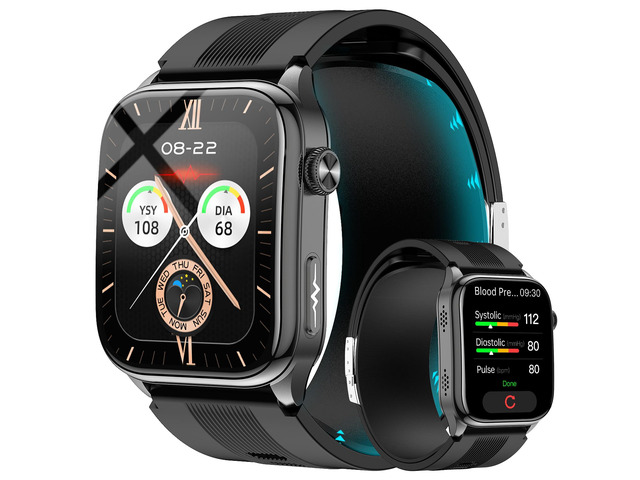 Blood Pressure Smart Watch (Answer/Make Calls), 2.06' AMOLED, Air Pump Air Bag, Fitness Tracker, Heart Rate Blood Oxygen,Body Temperature, Sleep...