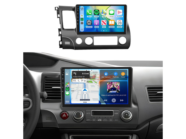 4G+64G Car Radio Stereo for Honda Civic 2006-2011 10.1inch IPS Touch Screen/Android 15/Wireless CarPlay/Android Auto/DSP 32 EQ/GPS...
