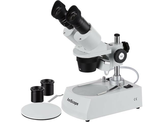 SE305R-PZ Forward Binocular Stereo Microscope, WF10x and WF20x Eyepieces, 10X-60X Magnification, 1X and 3X Objectives, Upper and Lower Halogen.