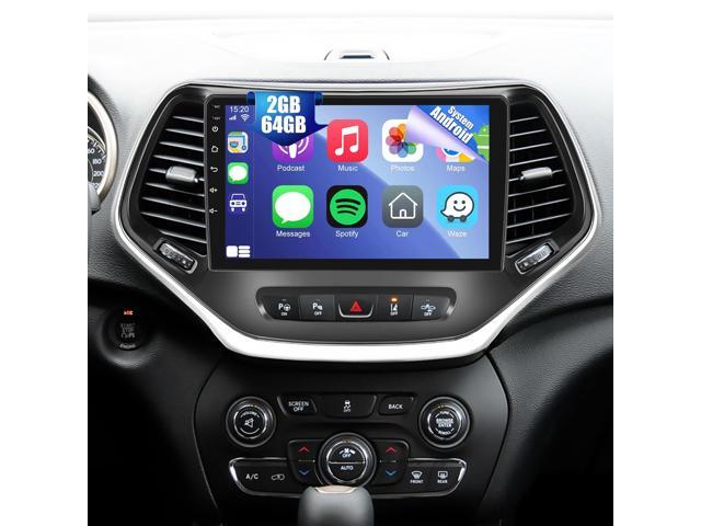 [2G+64G] Radio for Jeep Cherokee 2013-2018, 10 inch Android Touch Screen Cherokee Car Stereo, Carplay/Android Auto/EQ Audio/1080P/SWC/Bluetooth