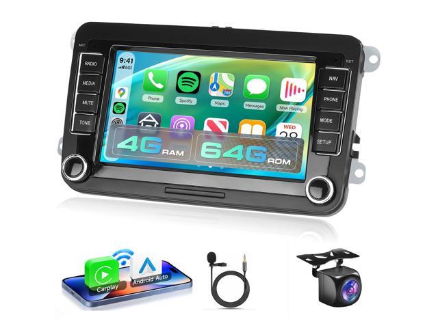 4G+64G Wireless CarPlay Radio for VW Passat Jetta Tiguan Golf MK5 MK6 T5 EOS Polo, Android Car Stereo 7 Inch Touch Screen Android Auto GPS...
