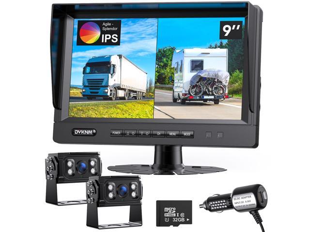 Ultimate 9' AHD IPS Monitor 1080P HD DVR Recording Dual Split Backup Camera Complete Kit for Car Truck RV IP69 Waterproof Camera Sharp Rear View...