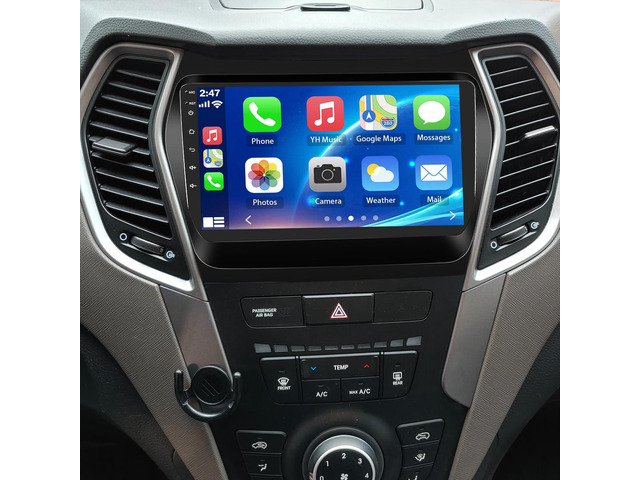 9' Car Radio for Hyundai Santa Fe IX45 2013 2014 2015 2016 2017 with Wireless Carplay Android Auto [2+32G] Bluetooth Screen with FM GPS RDS Backup...