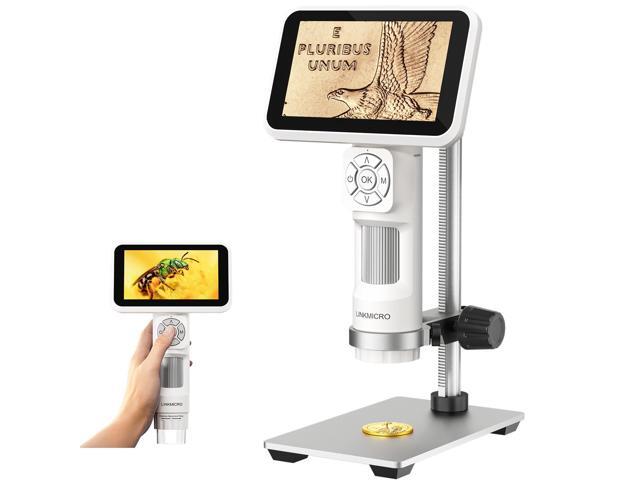 LM115 Coin Digital Microscope with 5'' IPS Screen, Coin Magnifier Handheld for Adults, Anti-Shake, Kids Portable Microscope Camera with 8 LED,.