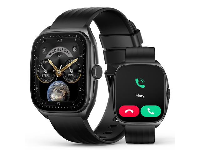 Smart Watch with SOS, 1.85' AMOLED Display Fitness Tracker, Heart Rate Blood Oxygen Sleep Monitor for Men Women, IP68 Waterproof Sport Watch,...