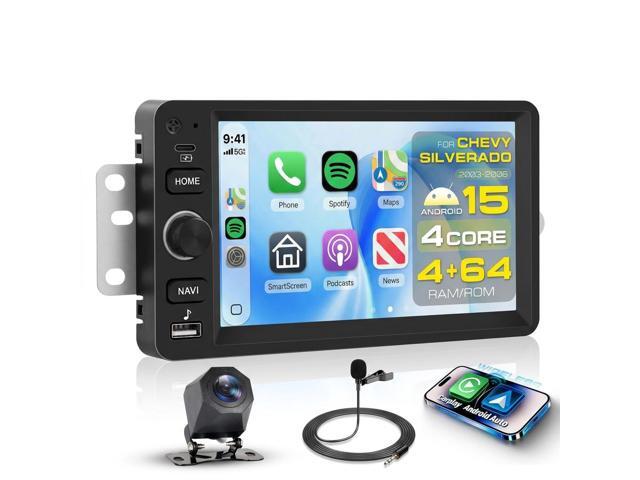 4G+64G Android 15 Car Radio Stereo for Chevy Chevrolet Silverado Tahoe SSR 03-06, GMC Sierra Yukon,Hummer H2 H3, 7'' Touchscreen with Wireless.