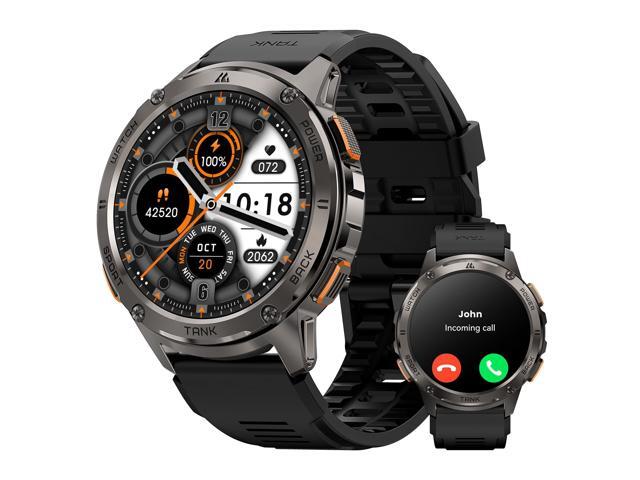 Smart Watch for Men, 60 Days Extra-Long Battery, 50M Waterproof for Swimming, Rugged Military Full Metal Body Smartwatch, 1.43 AMOLED Always-On.