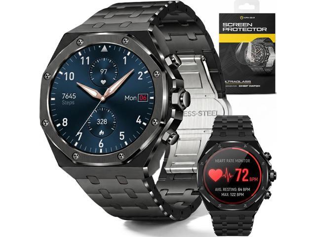 Chief Smartwatch for Men, Premium Hex Bezel Metal Smart Watch, AI Voice Assistant, 14-Day Battery, AMOLED Display, Bluetooth Calling, Stainless...