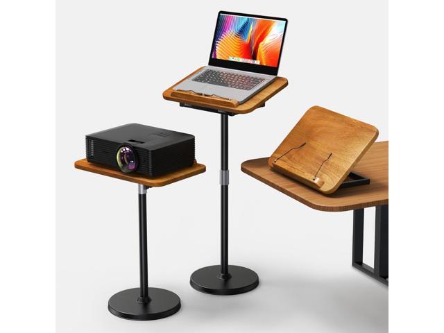 2 in 1 Dual-use Laptop Floor Stand & Laptop Stand for Desk, Solid Wood Portable Small Standing Desk with Adjustable Height from 16.5' to 51', Tall.