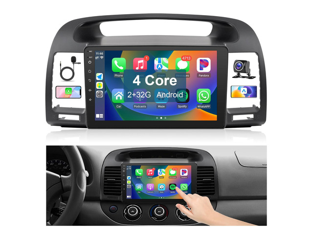 Car Radio for Toyota Camry 2002 2003 2004 2005 2006 Stereo Replacement with Wireless Carplay Android Auto 9'' HD Touchscreen Buit-in GPS Navigation...