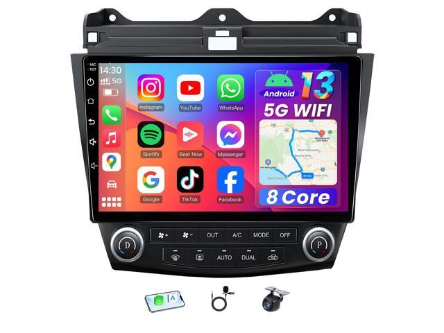 [8Core 4G+64G] Car Radio for Honda Accord 7th 2003-2007: 10.1'' HD Touch Screen Stereo with Wireless CarPlay Android Auto 5G WiFi Bluetooth GPS FM.