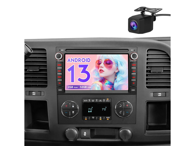Car Radio Upgrade for Chevrolet Silverado Tahoe GMC Sierra Yukon with 7 inch HD Touchscreen,Android 13 Wireless CarPlay & Android Auto,Backup...