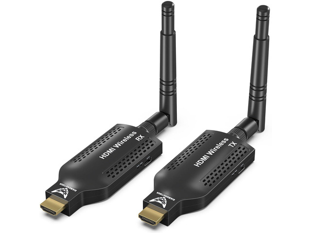 Wireless HDMI Transmitter and Receiver, 4K Decode 1080P Ultra HD Wireless HDMI Extender Kit, 2.4G/5.8G Dual Band 500ft Long Range, Plug & Play for...