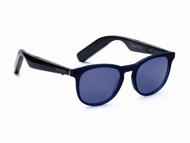Lucyd Tailwind Smart Sunglasses for Men & Women - Wireless Smart Glasses with Open Ear Speakers and Microphone, Polarized UV400 Lenses - Solid Navy.
