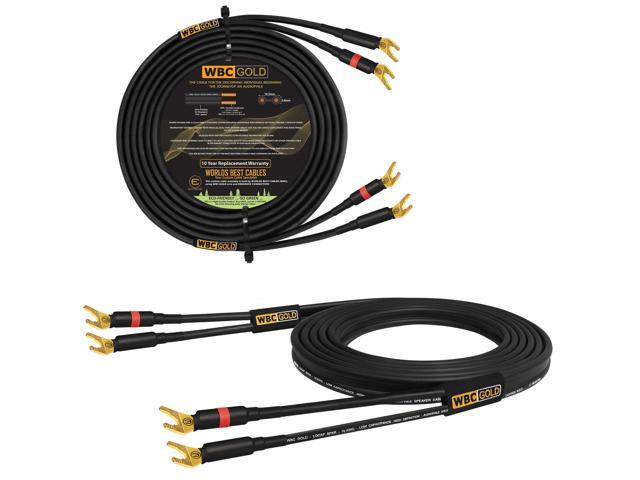 15 Foot WBC-GOLD-LOCAP-SPKR-10 AWG - Low-Capacitance - Low-Inductance - High Purity OFC - Audiophile HiFi Speaker Cable Pair with Eminence Gold.