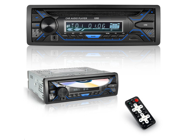 Single Din Bluetooth Car Stereo with CD DVD Player, Single Din Radio with Bluetooth AM/FM AUX/USB/SD Card Playback