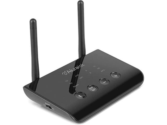 Bluetooth Audio Receiver and Transmitter with Low Latency, Dual Antenna, Support Up to 100 Foot Range for Wireless from TV to Headphone/Speaker,...