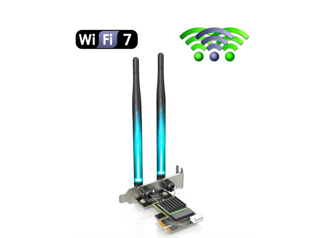 WAVLINK BE6500 Wi-Fi 7 Tri-Band PCIe Adapter with Bluetooth 5.4 & Antennas BE6500 tri-band speed with MU-MIMO & OFDMA for ultra-low latency,...