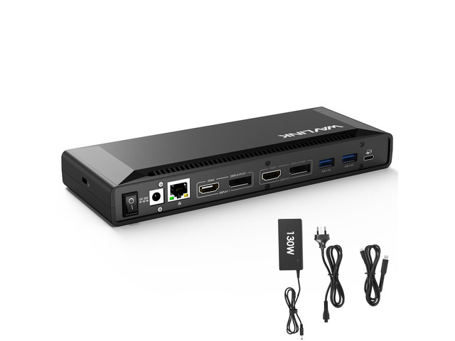 WAVLINK USB C Docking Station Dual 4K@60Hz(2 HDMI+2DP) 100W PD Charging, Compatible with Thunderbolt 4/3, M1-M5 Mac/Neo, Windows, 10Gbps USB C,...