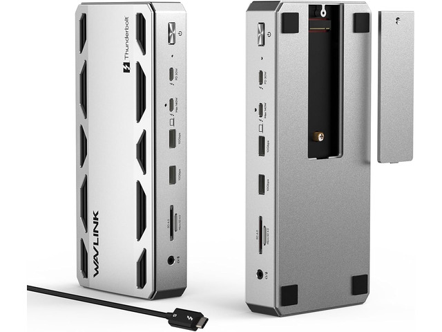 WAVLINK Thunderbolt 5 Docking Station with NVMe M.2, 120Gbps, 140W PD IN, 2x 6K/8K Display, 2.5G Ethernet, 64Gbps M.2 SSD Transfer, 4x 10Gbps...