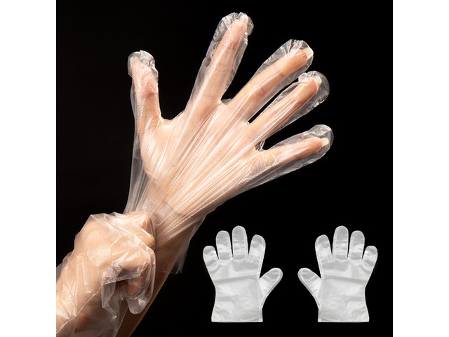 400 Count Disposable Plastic Gloves, Food Safe, Latex-Free & Powder-Free Waterproof Clear Poly Gloves for Cooking, Cleaning, Food Prep, Pet Care &...