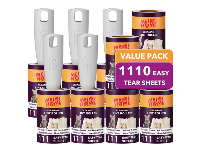 Lint Rollers for Pet Hair Extra Sticky, 1110 Sheets Mega Value Set Lint Roller with 5 Upgraded Handles, 10 Rollers Portable Pet Lint Roller for...
