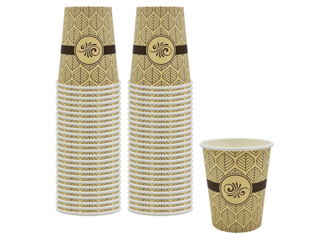 Disposable Paper Coffee Cups 8 oz,Single-Use,Leak Resistant,50 Count