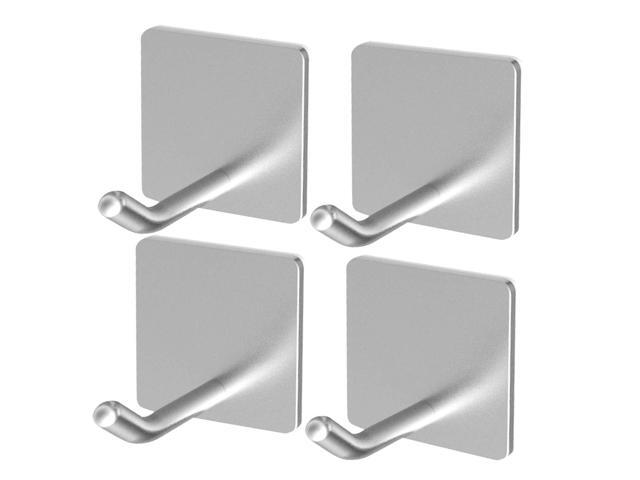 4 Pack Heavy Duty Wire Adhesive Towel Hook Hanger Wall Stick on Hooks for Hanging Waterproof Stainless Steel for Office Bathroom Kitchen Wall