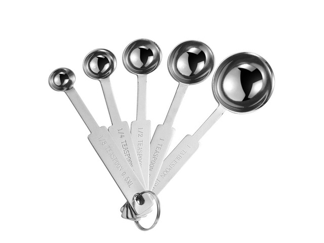 5PCS Measuring Spoons Set, Include 1/8,1/4,1/2,1 tsp, and 1tbsp Cup Measuring Spoons Set,Includes 1/8 tsp,1/4 tsp,1/2 tsp,1 tsp,1 tbsp,Stainless...