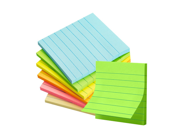 Lined Sticky Notes, 3' x 3', 6 Pads, 45 Sheets/Pad Sticky Notes with Lines, Ruled Post Stickies, Memo Pads, Self-Stick Note Pad for Office,...