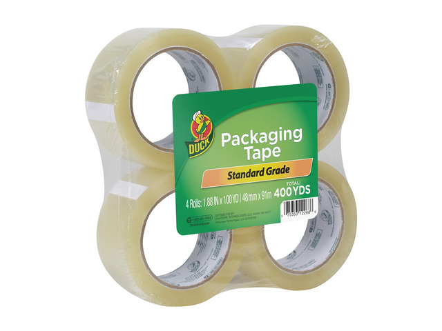 Brand Standard Packaging Tape Refills - 4 Extra Long Rolls of Clear Packing Tape - Shipping, Mailing and Moving Supplies - 3' Core - 1.88 Inch x...
