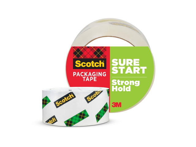 Sure Start Shipping Packaging Tape, 1.88' x 54.6 yd, Designed for Packing, Shipping and Mailing, Quiet Unwind, No Splitting or Tearing, 3' Core,...