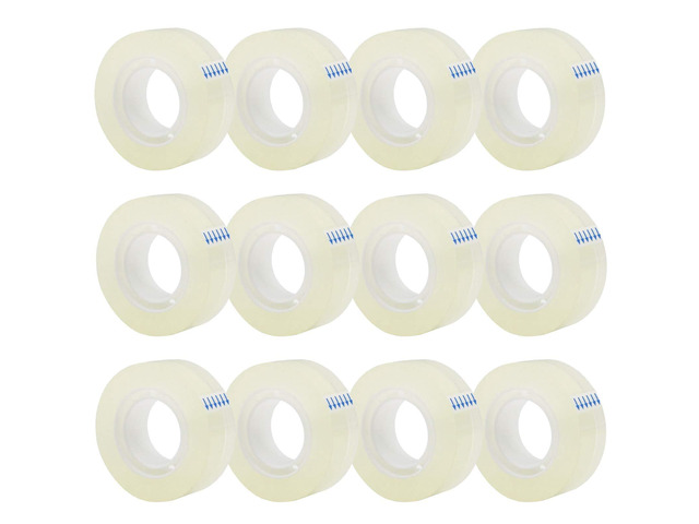 OWLKELA 12 Rolls Transparent Tape Refills, Clear, 0.7' x 1000' All-Purpose, Transparent Glossy Tape, Ideal for Office, Home & School